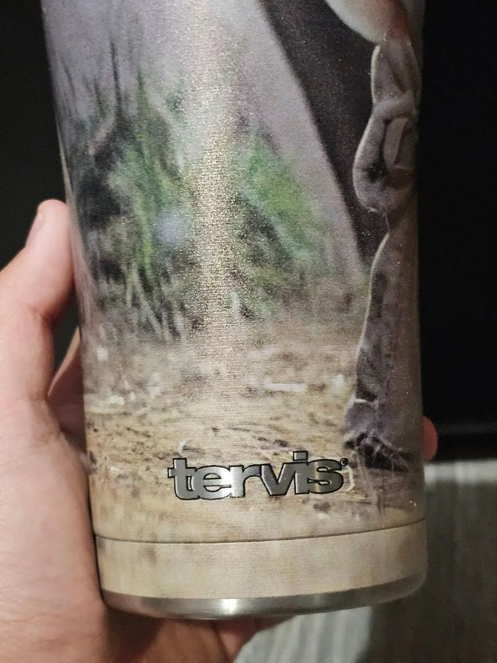NEW Stainless Steel Travel Tumbler with Baby Yoda Design - Gray